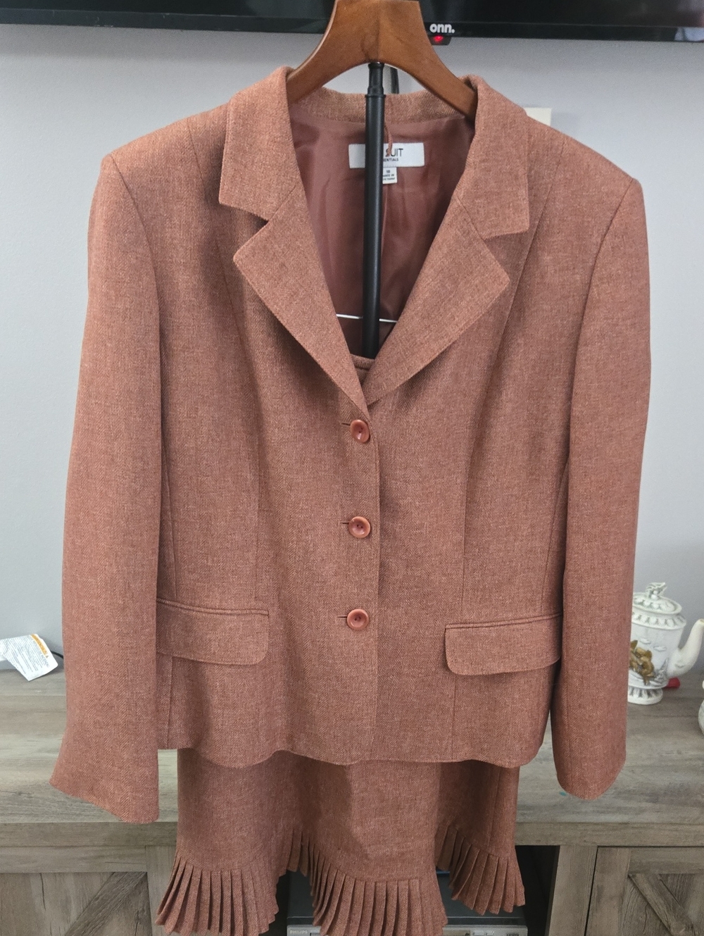Le Suit Women's Rust Brown Blazer Jacket